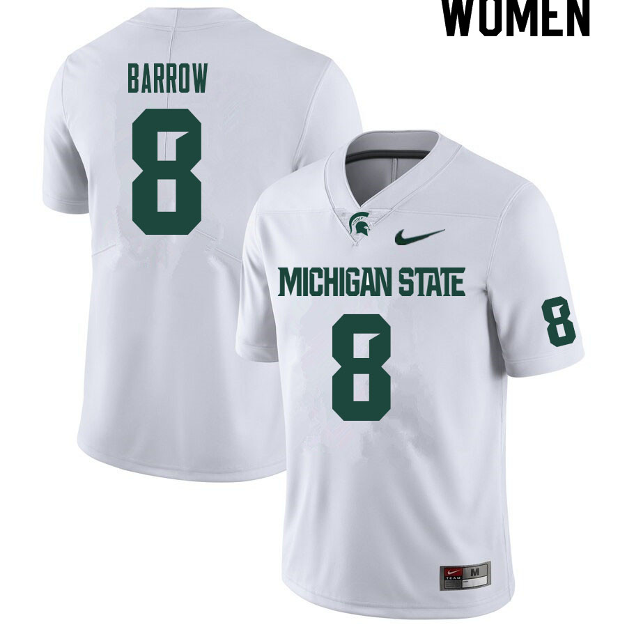 Women #8 Simeon Barrow Michigan State Spartans College Football Jerseys Sale-White